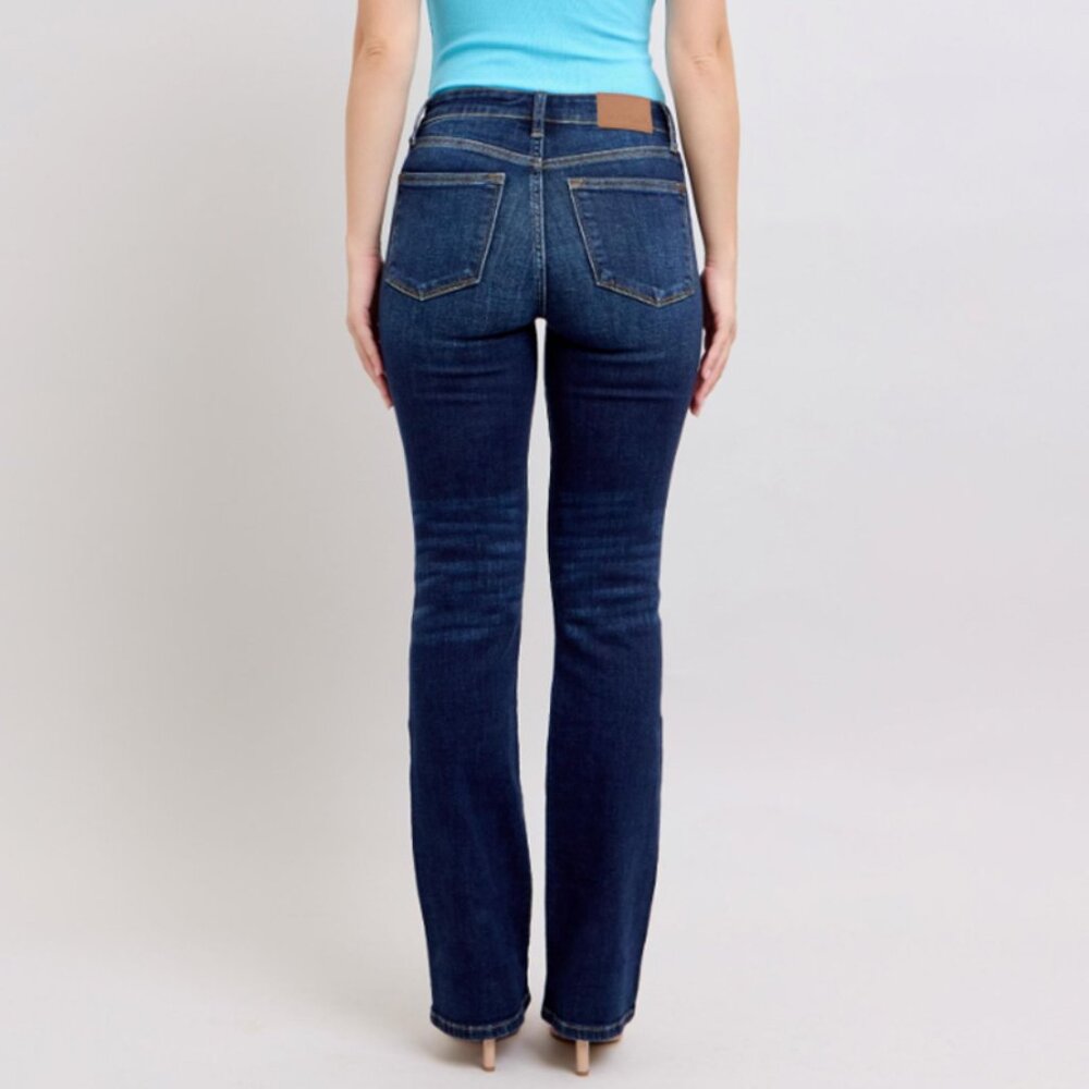 Judy Blue Mid Rise Dark Wash Bootcut Jeans - Picture 3 of 4